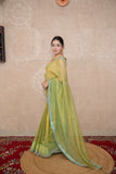 Maahi - Green Tissue Saree with Border