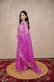 Madhurima- Pink Floral Gota Saree