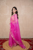 Madhurima- Pink Floral Gota Saree