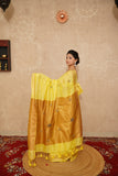 Mehalika- Yellow Saree with hand embroidery