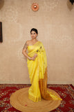 Mehalika- Yellow Saree with hand embroidery