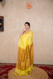 Mehalika- Yellow Saree with hand embroidery