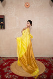 Mehalika- Yellow Saree with hand embroidery