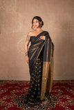 Mridula- Blue Striped Linen Saree