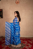 Naindhara- Blue Leheriya Kota Silk Saree