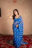 Naindhara- Blue Leheriya Kota Silk Saree