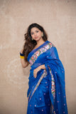 Neerja- Blue Floral Silk Saree