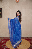 Neerja- Blue Floral Silk Saree