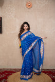Neerja- Blue Floral Silk Saree