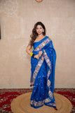 Neerja- Blue Floral Silk Saree