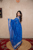 Neerja- Blue Floral Silk Saree