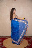 Neerja- Blue Floral Silk Saree
