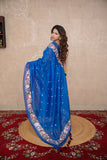 Neerja- Blue Floral Silk Saree