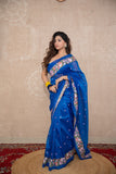 Neerja- Blue Floral Silk Saree