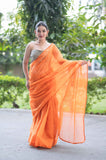 Orange Lush- Kota Doria Saree