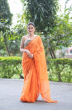 Orange Lush- Kota Doria Saree