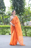 Orange Lush- Kota Doria Saree