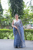 Powder Sky- Blue Kota Doria Saree
