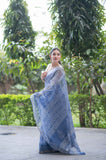 Powder Sky- Blue Kota Doria Saree