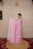 Padmaja- Pink Silk Linen Saree