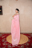 Padmaja- Pink Silk Linen Saree
