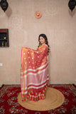 Pink Glow- Pink Zari Linen Saree