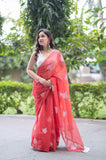 Ruby Vein- Red Kota Doria Saree