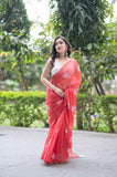 Ruby Vein- Red Kota Doria Saree