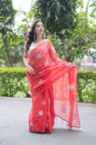 Ruby Vein- Red Kota Doria Saree