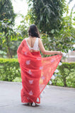 Ruby Vein- Red Kota Doria Saree
