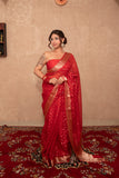 Raga- Red Kota Silk Saree