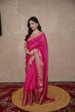 Rangrali - Pink Silk Linen Saree