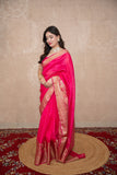 Rangrali - Pink Silk Linen Saree