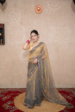 Renuka- Black Tissue Saree with Border