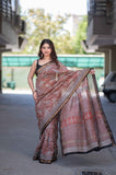 Saanvika- Red Bagru Maheshwari Silk Saree