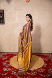 Seher- Copper Saree with Zari stripes