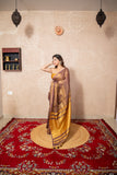 Seher- Copper Saree with Zari stripes