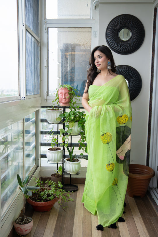 Seredella- Handpainted Kota Doria Saree