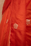 Sitara- Orange floral Kota Silk Saree