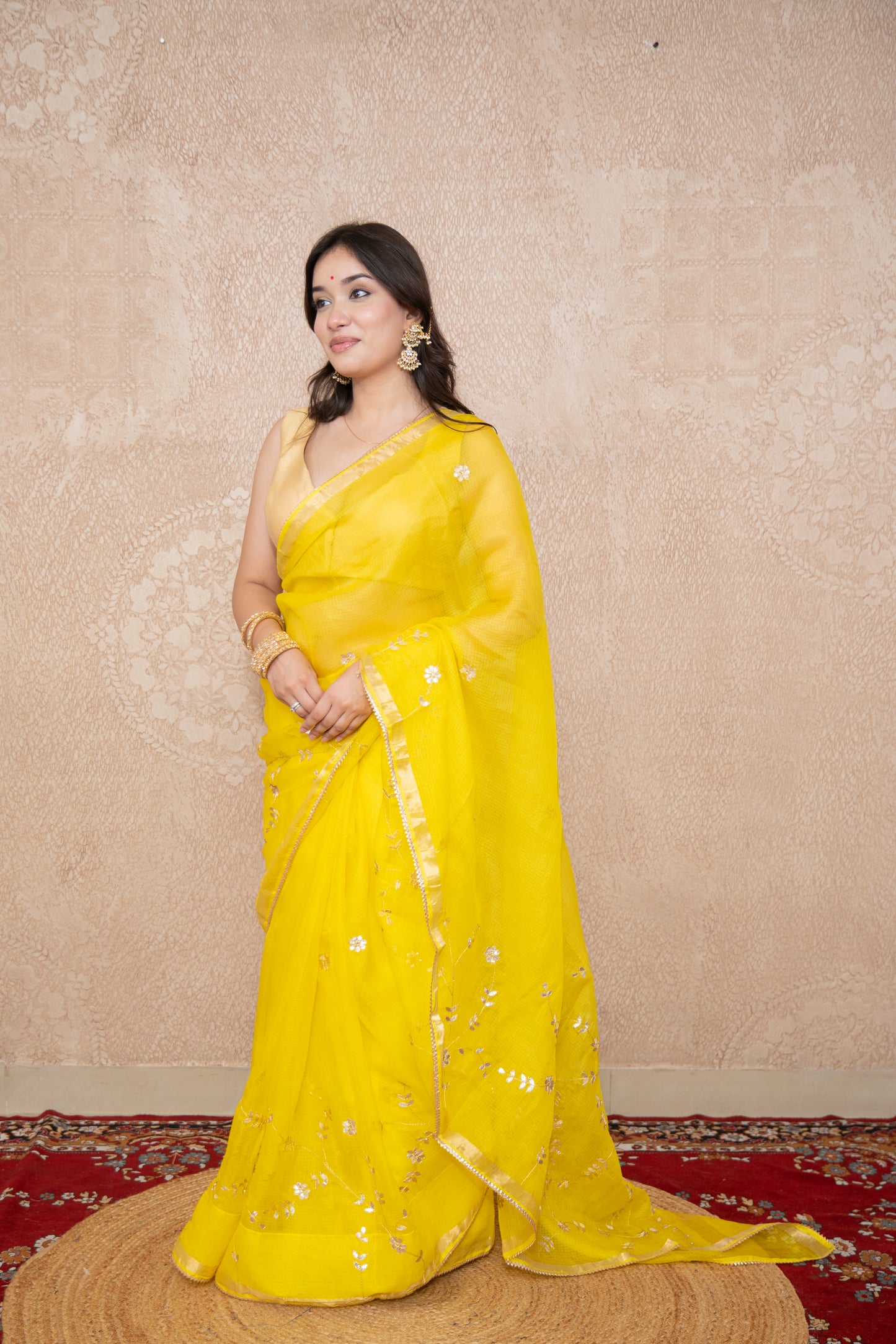 Sonallika- Floral Gota Patti Saree