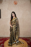 Sunahli - Copper Zari Linen Saree
