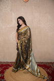 Sunahli - Copper Zari Linen Saree