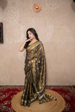 Sunahli - Copper Zari Linen Saree