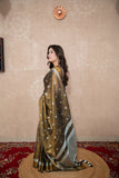 Sunahli - Copper Zari Linen Saree
