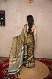 Sunahli - Copper Zari Linen Saree