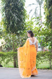Tangerine- Orange Kota Doria Saree