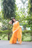 Tangerine- Orange Kota Doria Saree