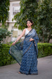 Twilight - Indigo Kota Doria Saree