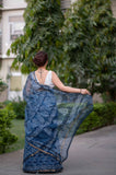 Twilight - Indigo Kota Doria Saree