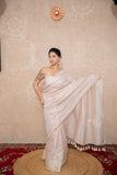 Tanirika- Beige Silk Linen Saree